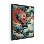 Red Chinese Water Dragon Framed Canvas Print Gallery Image 2