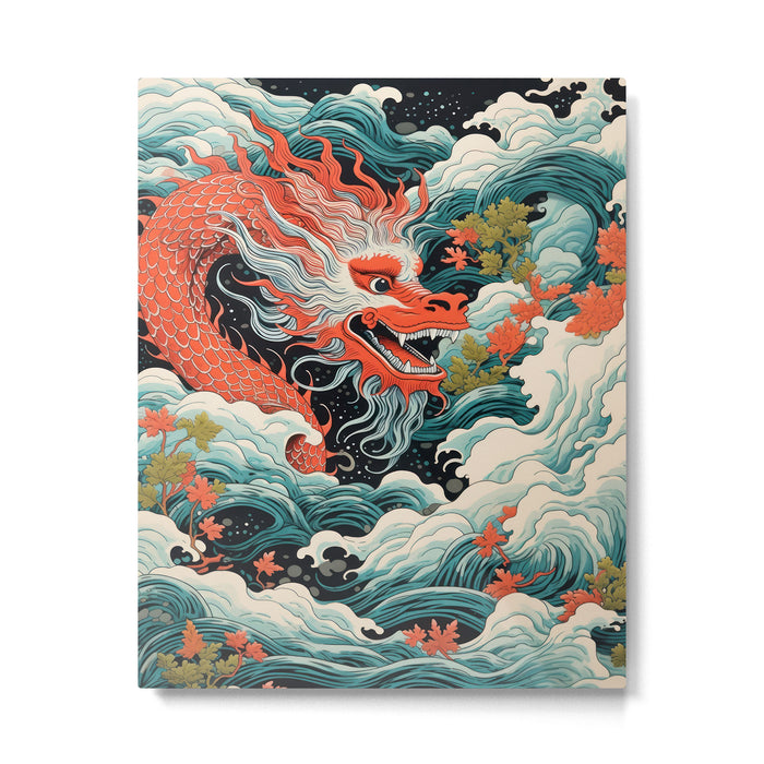 Red Chinese Water Dragon Metal Print Gallery Image 1