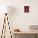 Red Diamond Blue Bluffs Kazak Persian Handmade Rugs  Canvas Print Gallery Image 2