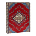 Red Diamond Blue Bluffs Kazak Persian Handmade Rugs  Canvas Print Gallery Image 6