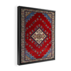 Red Diamond Blue Bluffs Kazak Persian Handmade Rugs  Framed Canvas Print Gallery Image 2