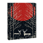 Red Moon Deer Pair Canvas Print Gallery Image 6