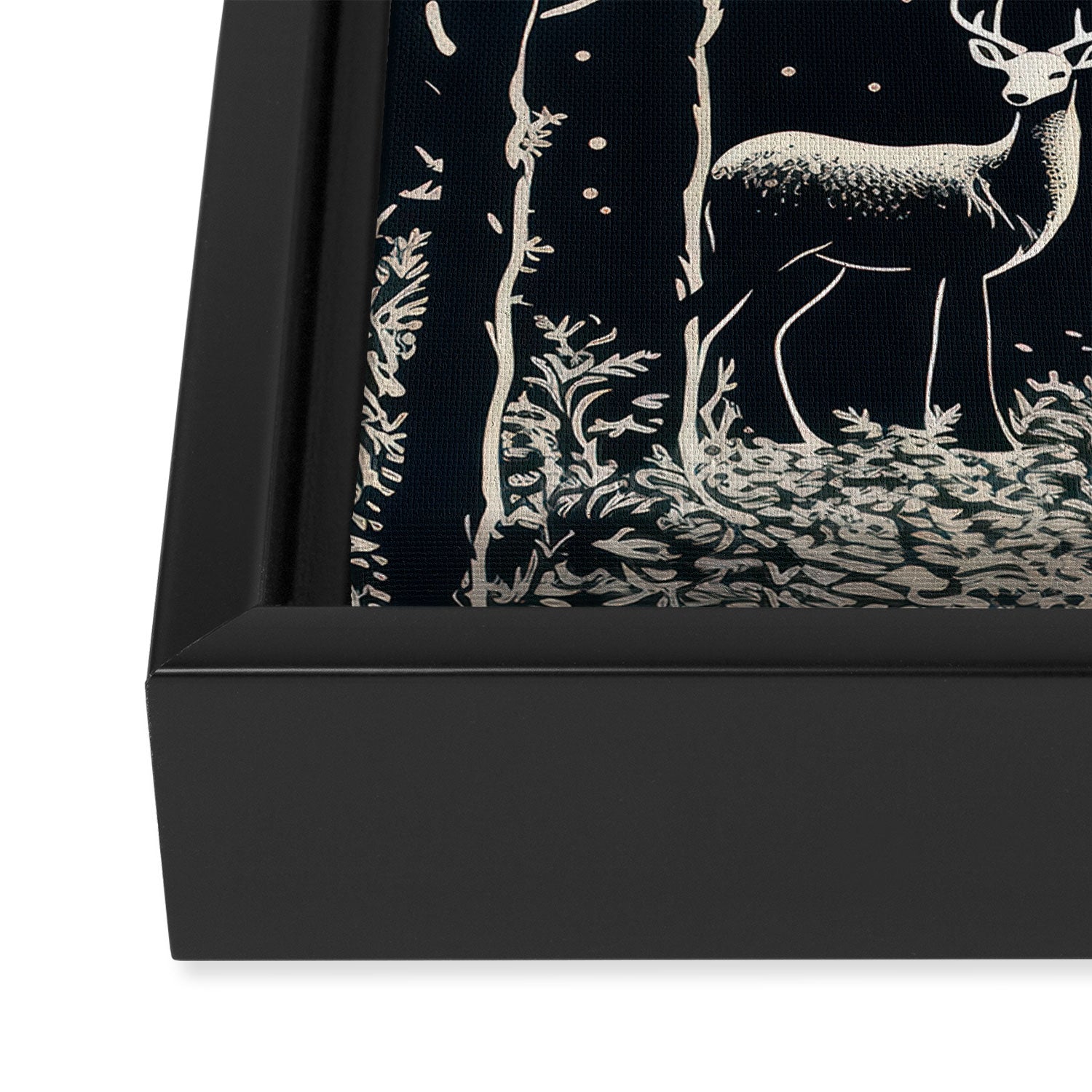 Red Moon Deer Pair Framed Canvas Print Gallery Image 3