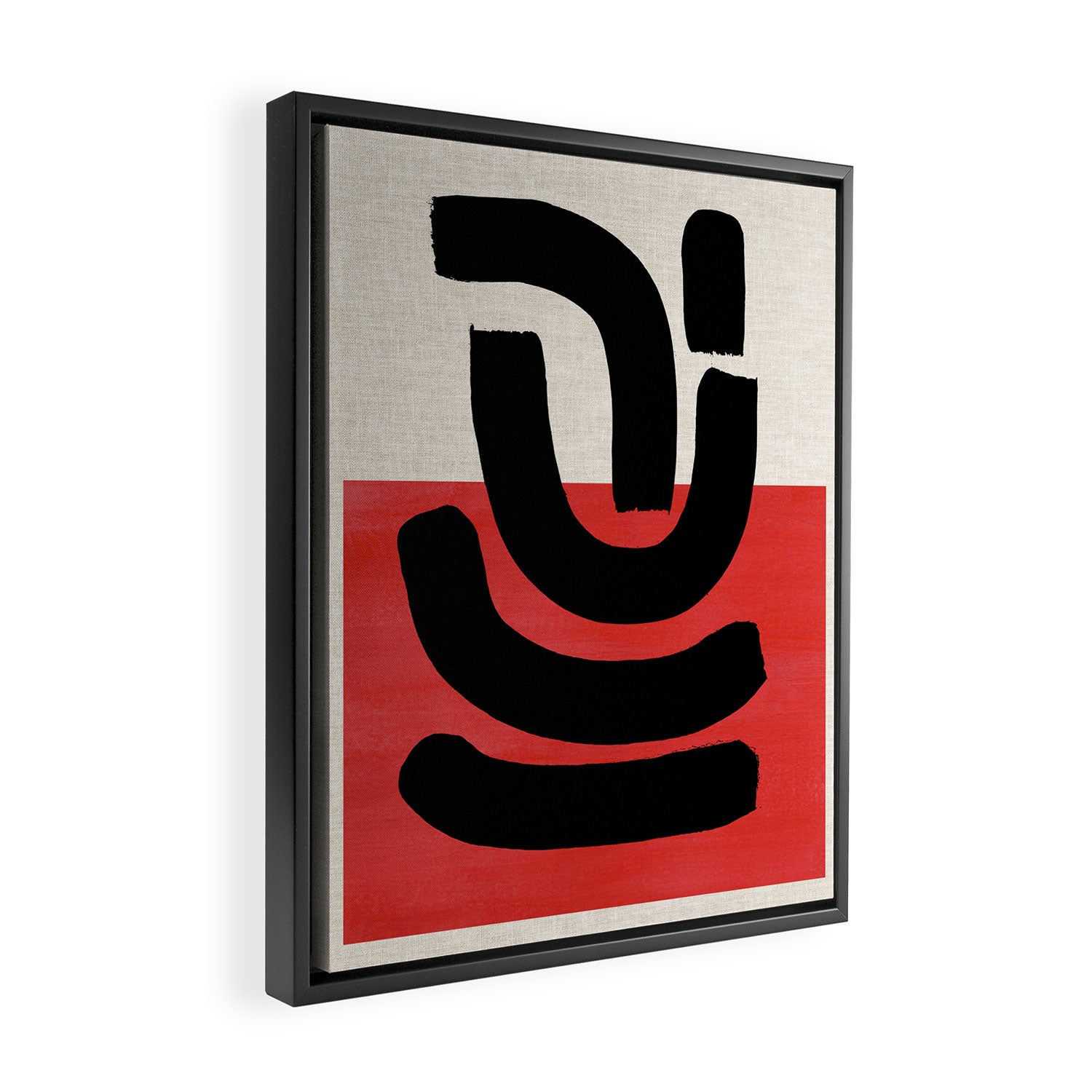 Red Round Framed Canvas Print Gallery Image 2