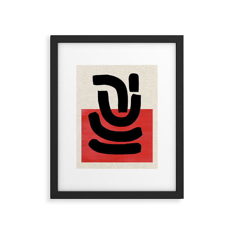 Red Round Framed Art Print Gallery Image 5