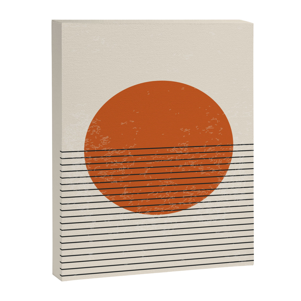 Red Sunset Circle Stripes Mid Century Modern Minimalist Rothko Inspired Colourfield Stripes Canvas Print Gallery Image 6
