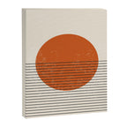 Red Sunset Circle Stripes Mid Century Modern Minimalist Rothko Inspired Colourfield Stripes Canvas Print Gallery Image 6