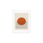 Red Sunset Circle Stripes Mid Century Modern Minimalist Rothko Inspired Colourfield Stripes Art Print Gallery Image 1