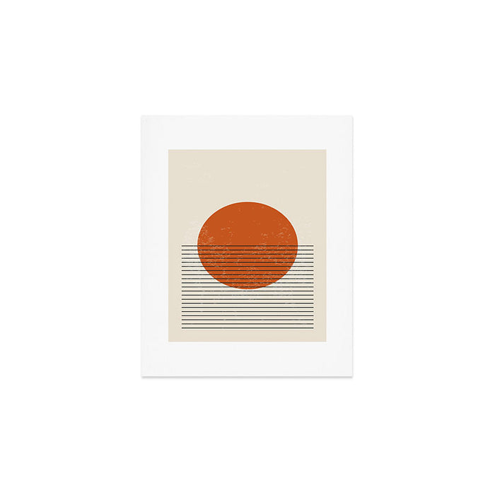 Red Sunset Circle Stripes Mid Century Modern Minimalist Rothko Inspired Colourfield Stripes Art Print Gallery Image 1