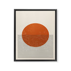 Red Sunset Circle Stripes Mid Century Modern Minimalist Rothko Inspired Colourfield Stripes Framed Canvas Print Gallery Image 6