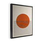 Red Sunset Circle Stripes Mid Century Modern Minimalist Rothko Inspired Colourfield Stripes Framed Canvas Print Gallery Image 2