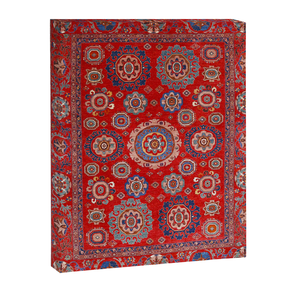 Red Suzani  Kazak Persian Rug Canvas Print Gallery Image 6