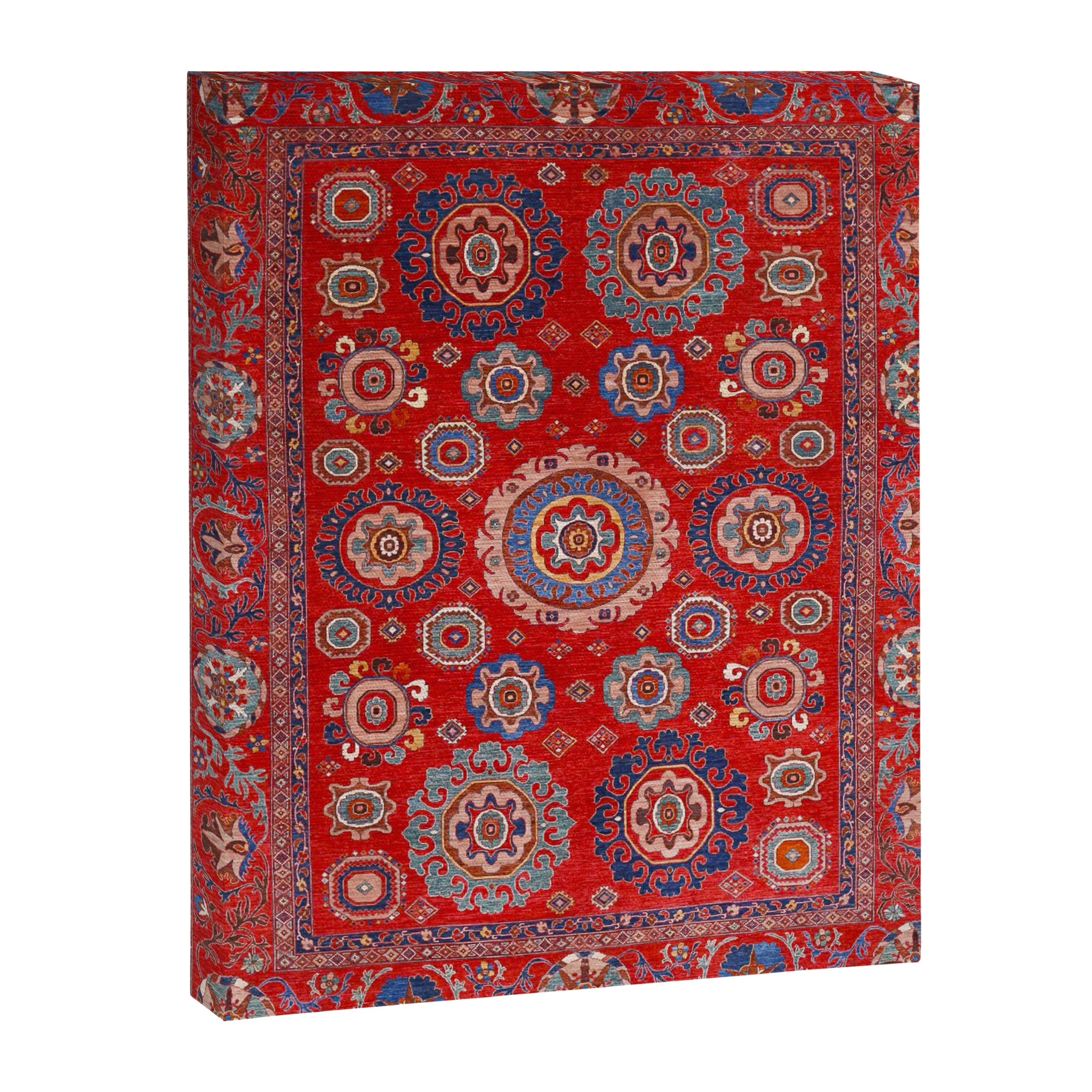 Red Suzani  Kazak Persian Rug Canvas Print Gallery Image 6