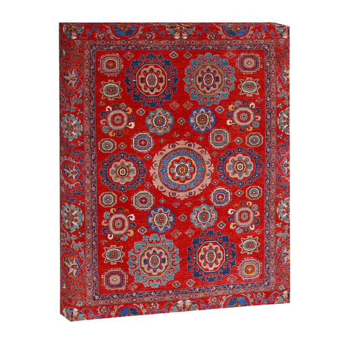 Red Suzani  Kazak Persian Rug Canvas Print Gallery Image 1