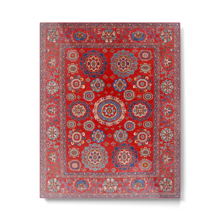 Red Suzani  Kazak Persian Rug Metal Print Gallery Image 1