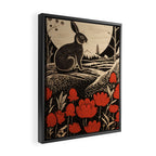 Red Tulip Moon Rise Bunny Framed Canvas Print Gallery Image 2