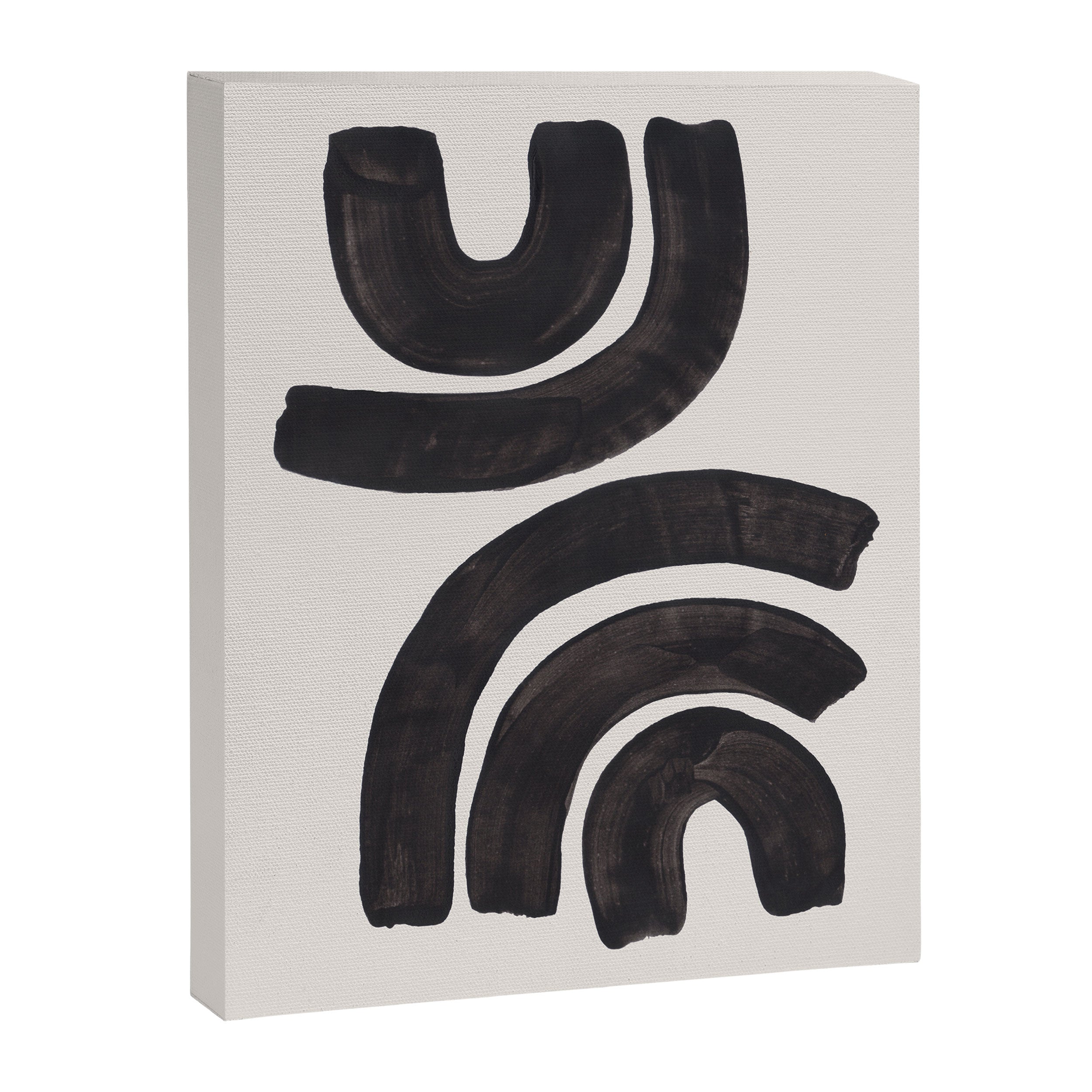 Reflection Mid Century Modern Minimalist Black Ink Painting Funky Tribal Canvas Print Gallery Image 6