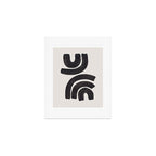 Reflection Mid Century Modern Minimalist Black Ink Painting Funky Tribal Art Print Gallery Image 1