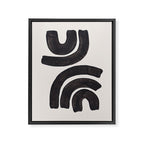 Reflection Mid Century Modern Minimalist Black Ink Painting Funky Tribal Framed Canvas Print Gallery Image 6