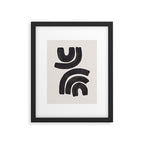 Reflection Mid Century Modern Minimalist Black Ink Painting Funky Tribal Framed Art Print Gallery Image 5