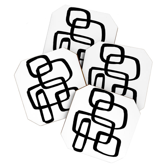 Retro Ink White Background Coaster Gallery Image 1