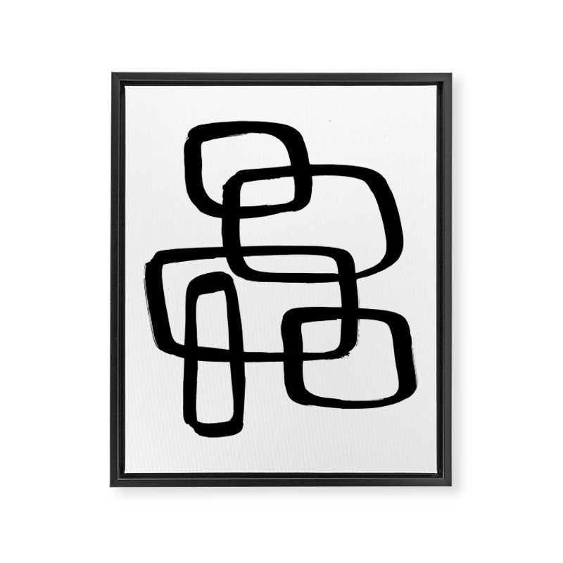 Retro Ink White Background Framed Canvas Print Gallery Image 6