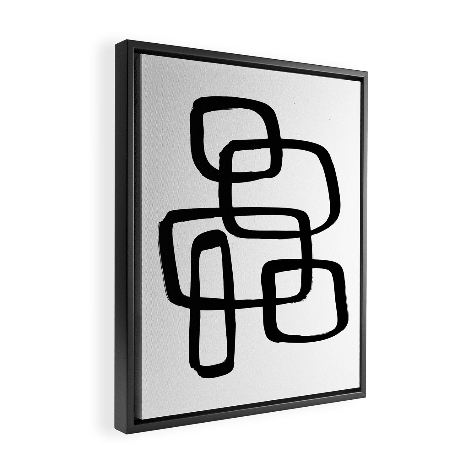 Retro Ink White Background Framed Canvas Print Gallery Image 2