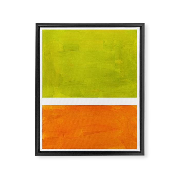 Retro Lime Green Minimalist Abstract Color Block Rothko Midcentury Modern Art Framed Canvas Print Gallery Image 1