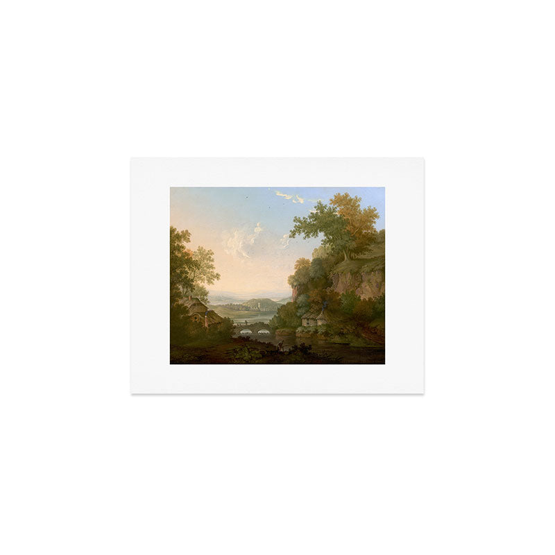 River Valley Antique Oil Painting Art Print Gallery Image 1