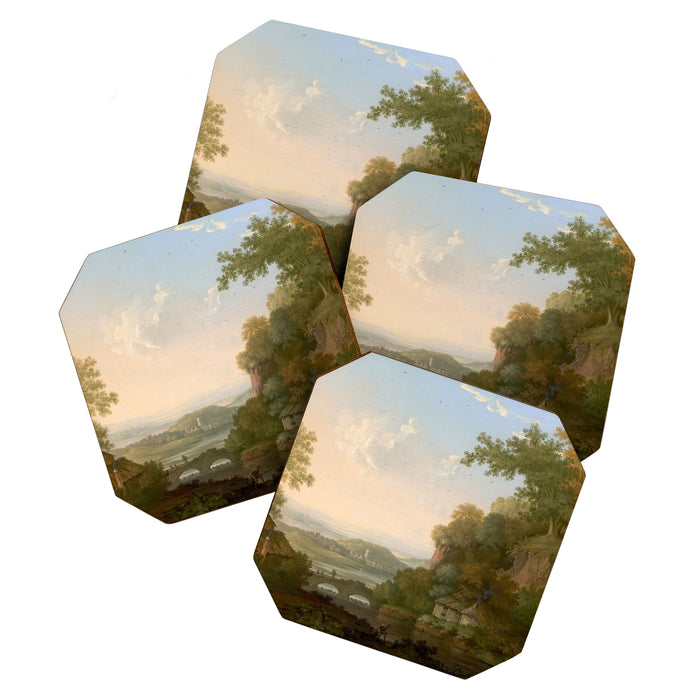 River Valley Antique Oil Painting Coaster Gallery Image 1
