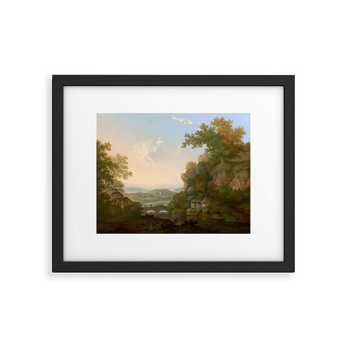 River Valley Antique Oil Painting Framed Art Print Gallery Image 1