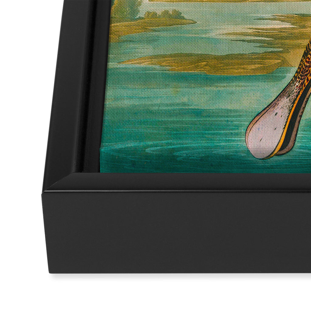 Roseate Spoonbill Bird pink Framed Canvas Print Gallery Image 3