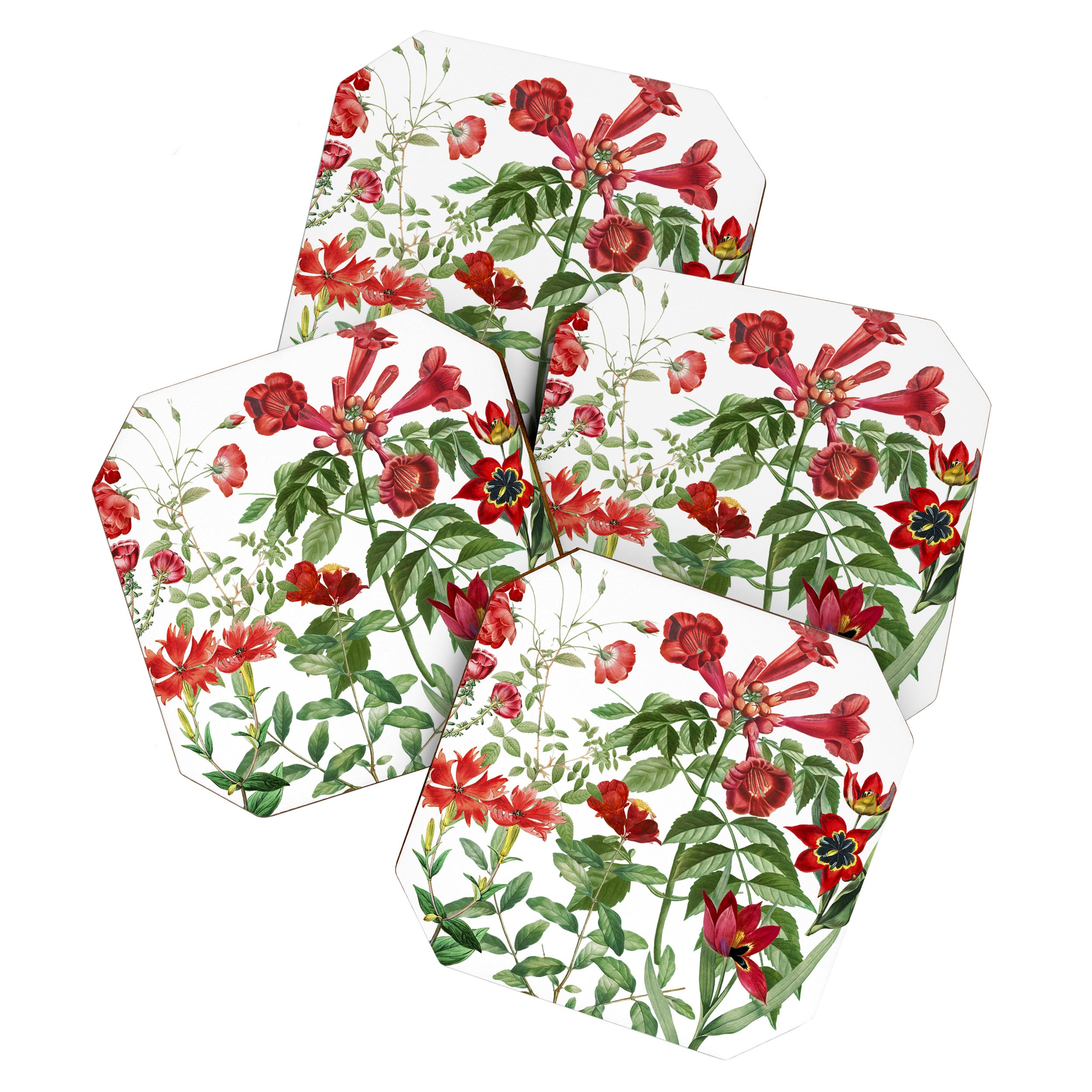 Rousing Red Botanical Coaster Gallery Image 1
