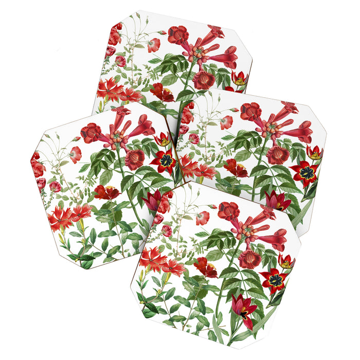 Rousing Red Botanical Coaster Gallery Image 1