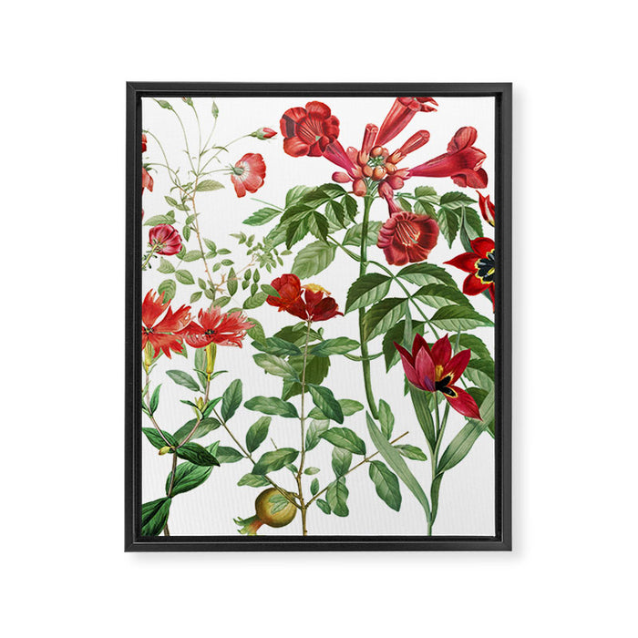 Rousing Red Botanical Framed Canvas Print Gallery Image 1
