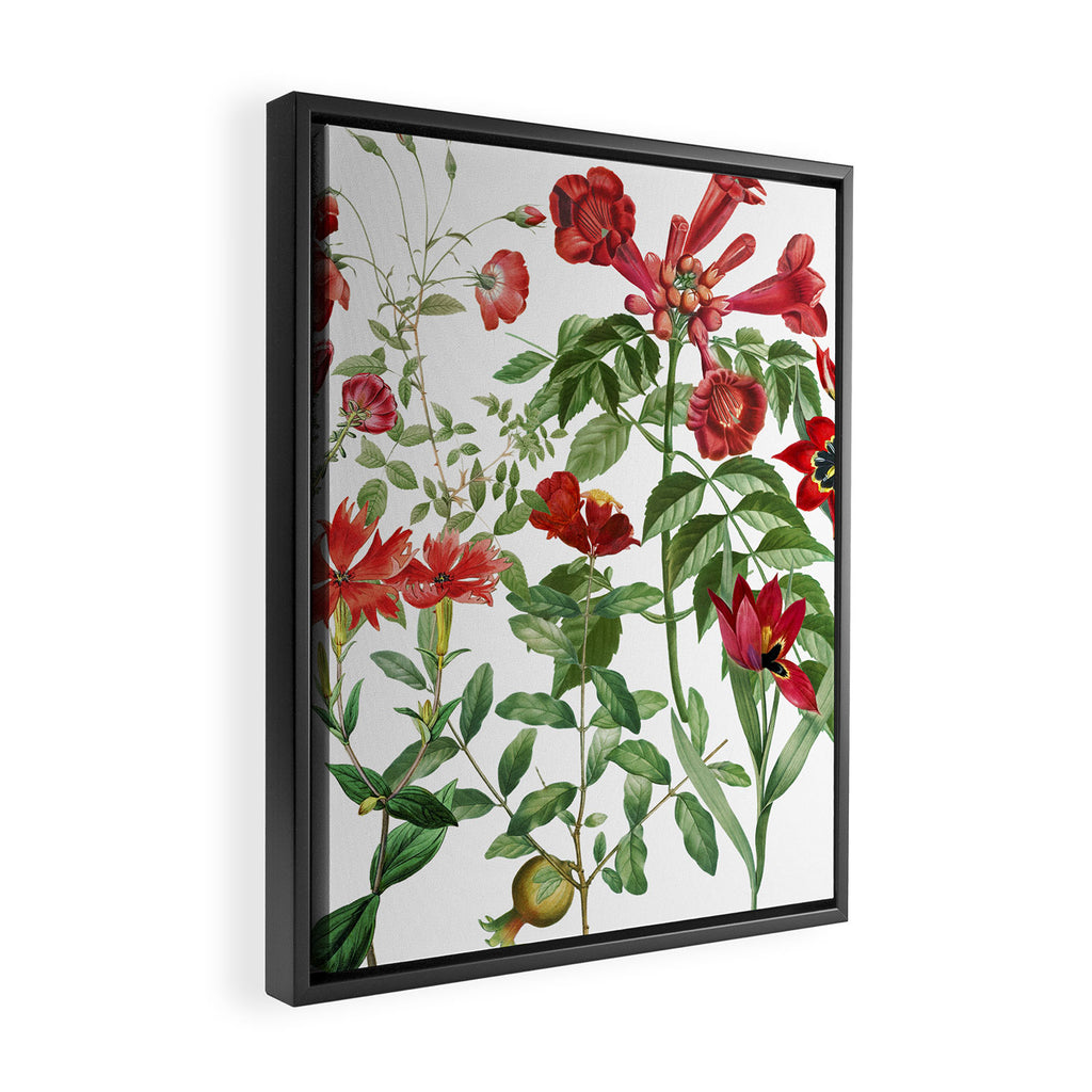 Rousing Red Botanical Framed Canvas Print Gallery Image 2