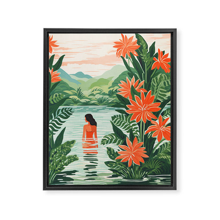 Secret Oasis Framed Canvas Print Gallery Image 1