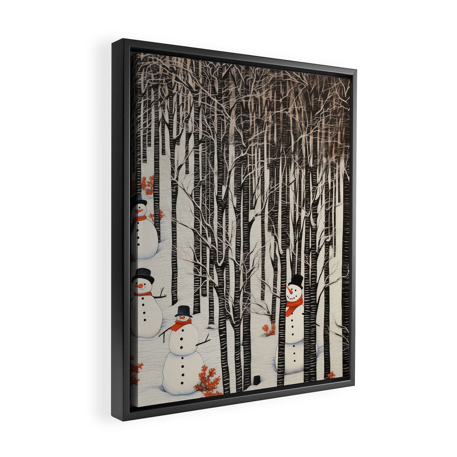 Secret Snowman Forest Framed Canvas Print Gallery Image 2
