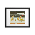 seduction scene on a terrace by moonlight Indian Miniature Painting Framed Art Print Gallery Image 5