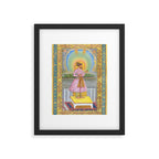 Shah Jahan on a Terrace, Holding a Pendant Set With HisAntique Indian Miniature Painted Illustration Framed Art Print Gallery Image 5