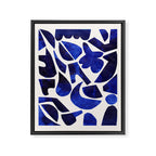 'Shattered Sky' Abstract Colorful Blue Paper Collage Minimal Mid Century Pattern by Ejaaz Haniff Framed Canvas Print Gallery Image 6