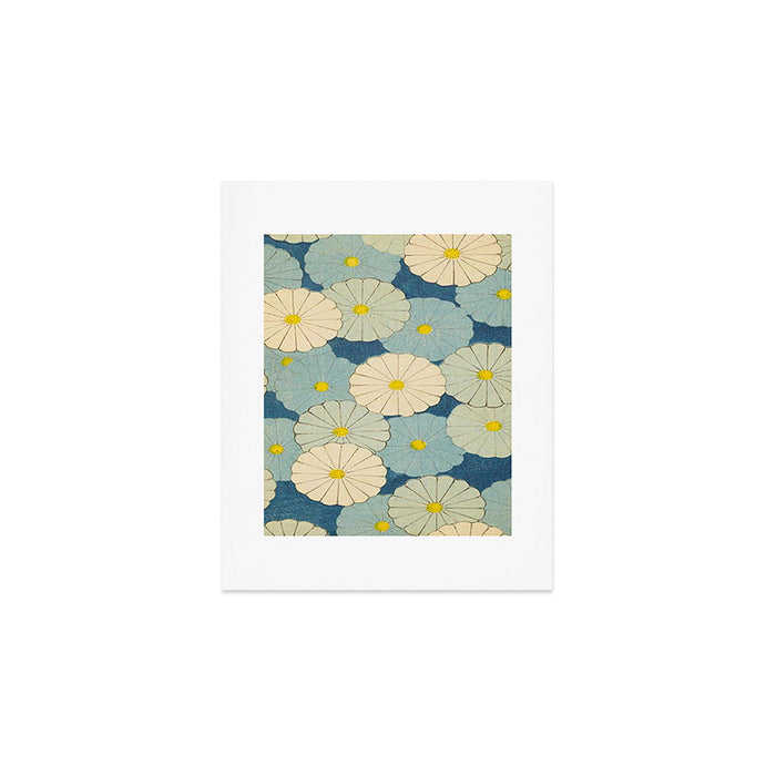 Shin-Bijutsukai - Japanese Design Blue Floral Pattern Art Print Gallery Image 1