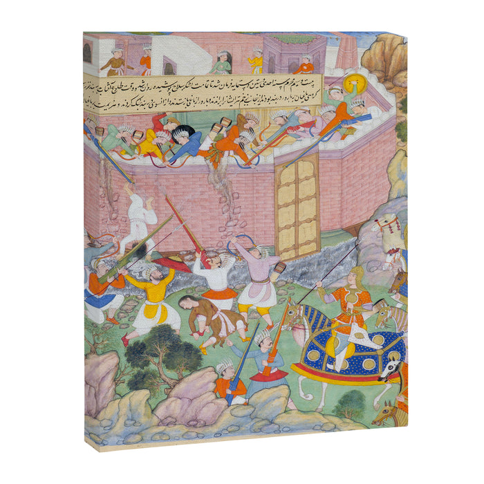 Siege of Baghdad Antique Indian Miniature Painted Illustration Canvas Print Gallery Image 1