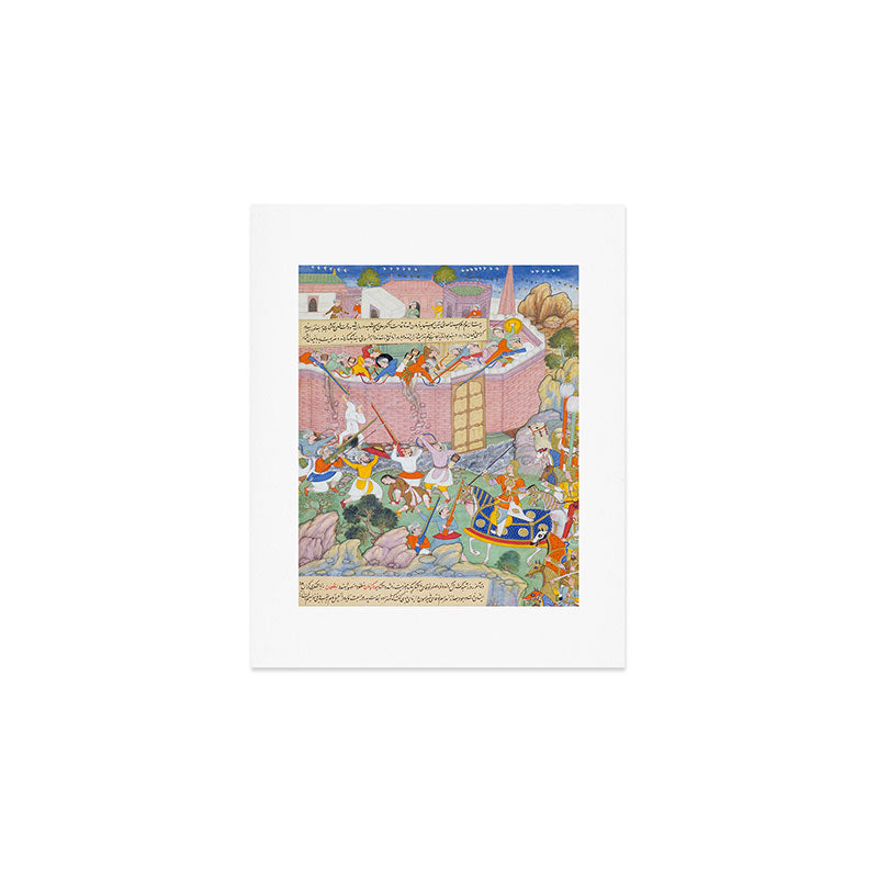 Siege of Baghdad Antique Indian Miniature Painted Illustration Art Print Gallery Image 1