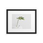 Single Monstera Leaf In Clear Glass Zen Minimalist House Plant Photo Framed Art Print Gallery Image 5