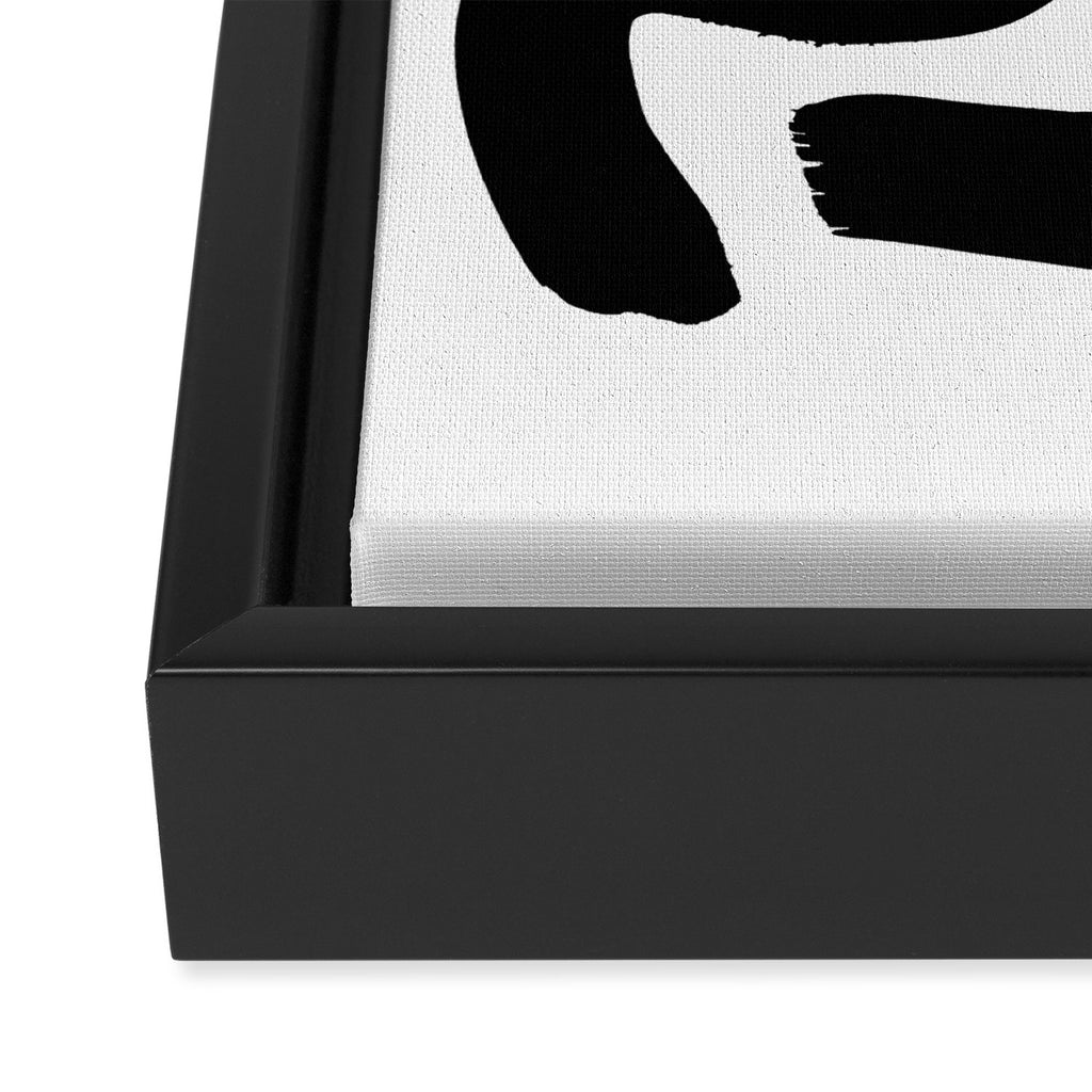 Slithering Ink White Background Framed Canvas Print Gallery Image 3