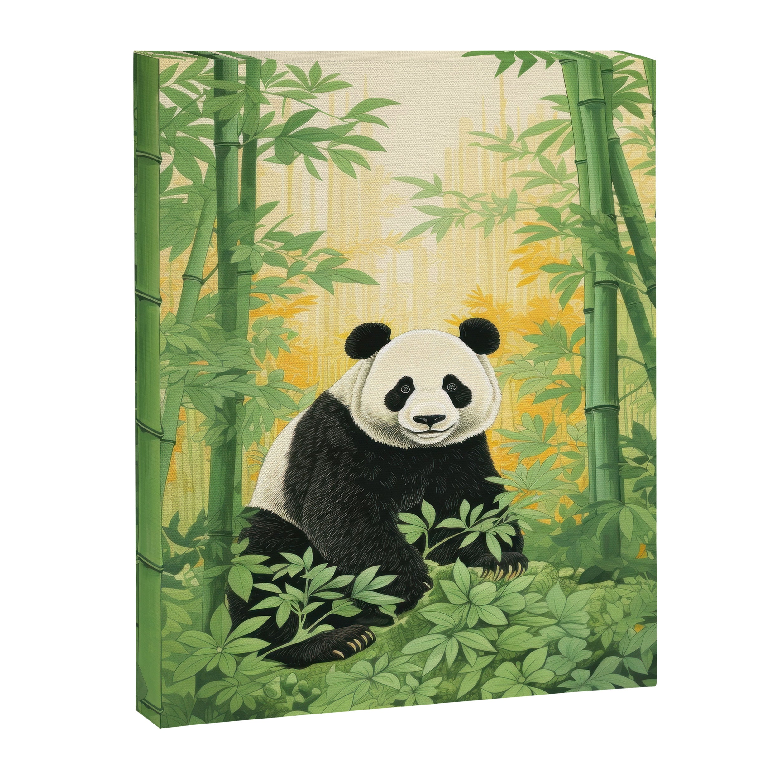 Smiling Panda Among Bamboo Canvas Print Gallery Image 6