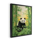Smiling Panda Among Bamboo Framed Canvas Print Gallery Image 2