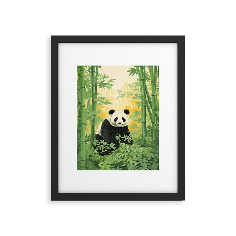Smiling Panda Among Bamboo Framed Art Print Gallery Image 5