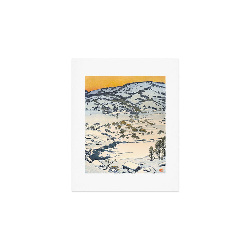 Snow Country Antique Japanese Woodblock Print Art Print Gallery Image 1
